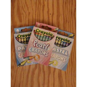 Crayola Pastel and Pearl Crayons 3 Pack | 24 Color Crayons New
